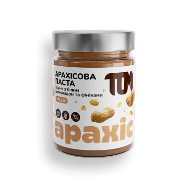 Арахісова паста кранч з білим шоколадом і фініками Маслотом, 300 мл