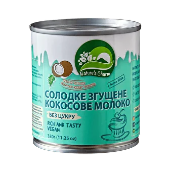 Кокосове згущене молоко без цукру, 320 г
